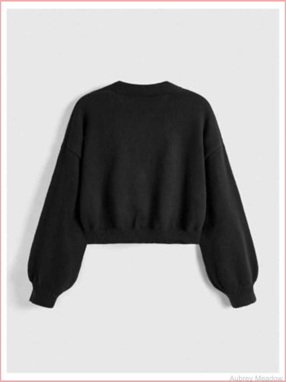 Cardigan Sweater Button Up Long Sleeve V-Neck Cropped Knit - Picture 2 of 4
